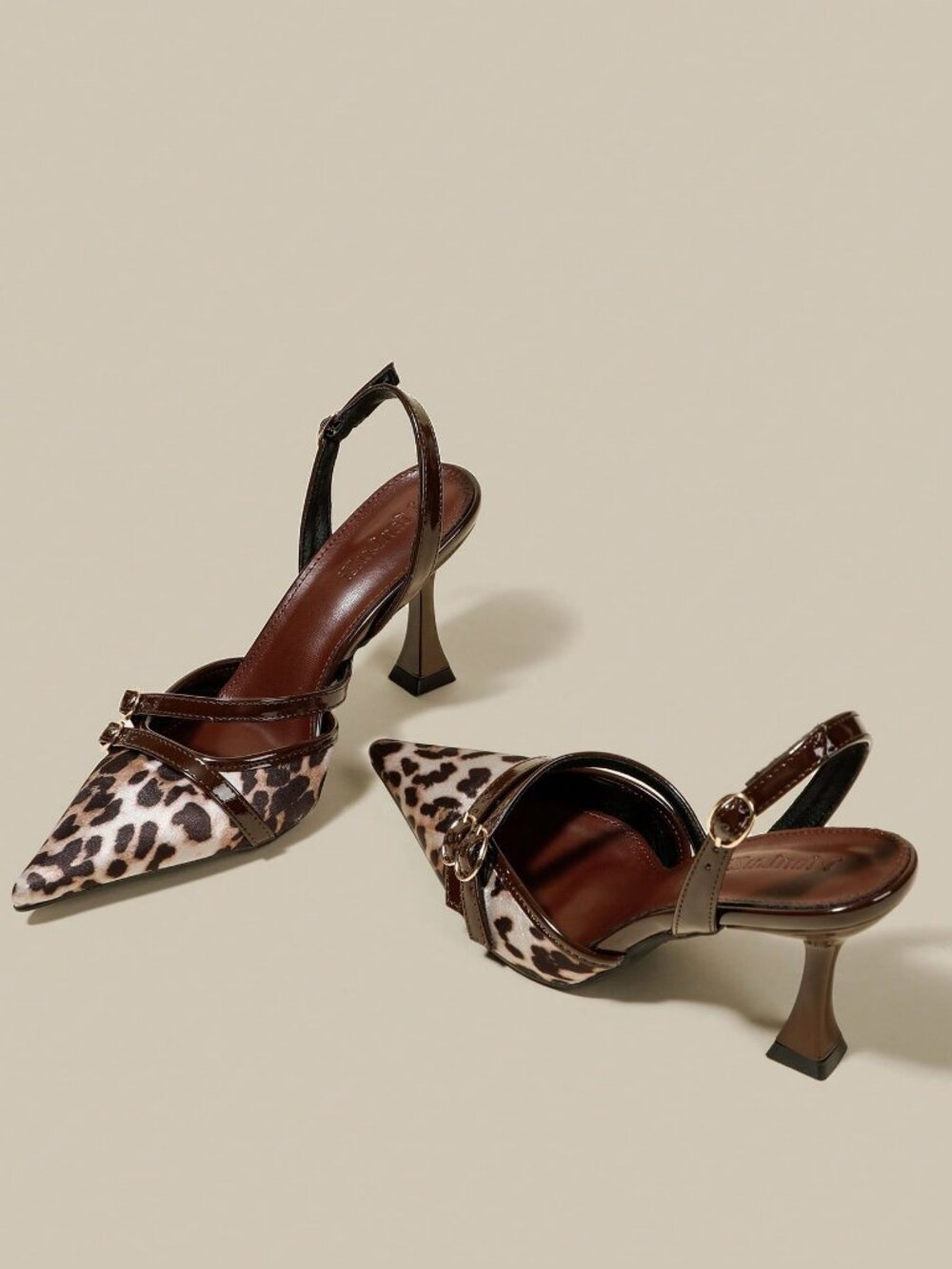 Coffee Brown Sexy Women's Faux Leather High Heel Pumps - Picture 4 of 6